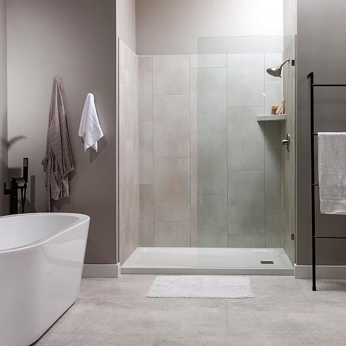 Palisade Vinyl Waterproof Corner Shower Shelf in Wintry Mix