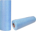 Reusable Cleaning Cloths Kitchen Paper Towels Washable Rolls Dish Cloths Dish Towels Handi Wipes,Quick Dry,Blue, 50 Ct/Roll,Total 2 Rolls