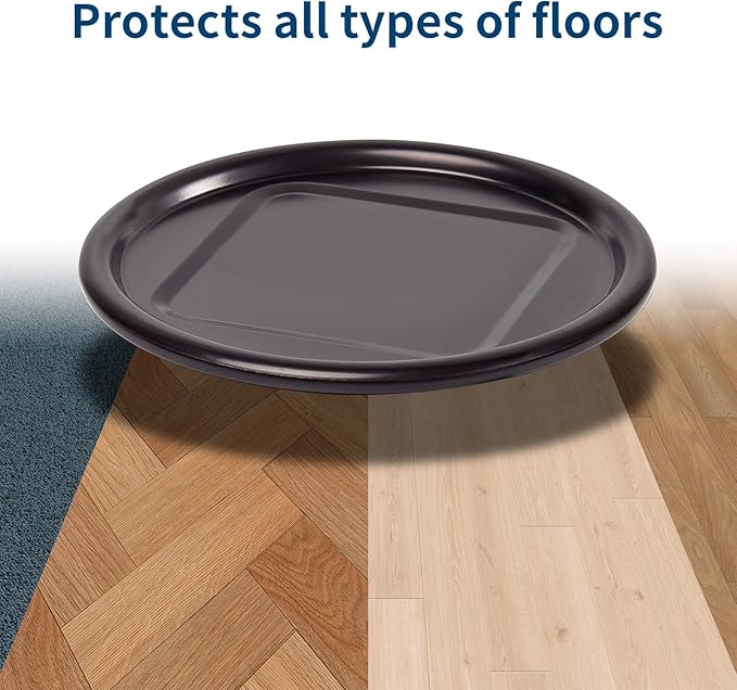 Ezprotekt 4" Round Carpet Bottom Furniture Caster Cups, 16 Pcs Reusable Furniture Coasters, Felt Furniture Sliders Pads to Protect Hardwood, Tile or Carpetd Floors from Scratches (Brown/Gray)