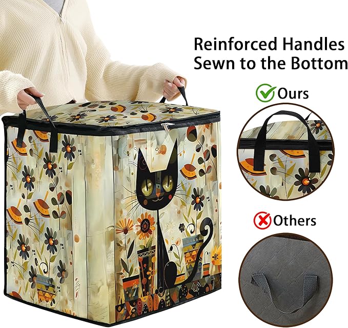 king comforter storage bag,clothes,blanket,bedding,pillow quilt organizer for closet,fabric moving bags with portable handles and zipper 95L(2pack)