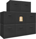 STORAGE MANIAC Storage Cubes, 13 Inch Collapsible Storage Bins with Handles, 8 Pack Fabric Foldable Bins for Organization, Durable Storage Bins for Closet, Shelves, Offices, Toys, 8-Pack Black