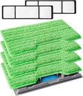 KEEPOW Washable & Reusable Mop Pads Compatible with Shark VACMOP VM252 VM200 VM401 VM180 VM252GN VC205 VM250 Cordless Vacuum Hard Floor Mop, Compatible with VACMOP Pads, Green, 4+2+1 Pack