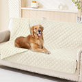 Smiry Waterproof Dog Bed Cover Pet Blanket, Soft Washable Dog Blanket for Furniture Bed Couch Sofa Reversible, Checkered (68"x82", Beige/Beige)