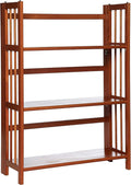 Casual Home 3-Shelf Folding Stackable Bookcase (27.5" Wide)-Mahagony