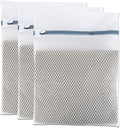 Lingerie Bags for Washing Delicates 3Pcs, Laundry Wash Bag, Honeycomb Mesh Laundry Bag 12x16 Inch Medium