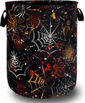 Colorful Spider Web Laundry Basket Foldable Oxford Cloth Halloween Laundry Hamper With Handle Clothes Storage Organizer Basket 18.9"x16.5" Storage Bag For Laundry Room/Bathroom/Bedroom/Dormitories