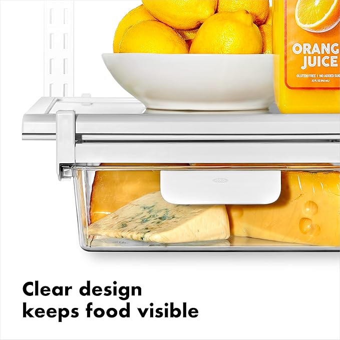OXO Good Grips Fridge Undershelf Drawer 14 in - for Deli Meat, Cheese, Produce and More (Pack of 4)