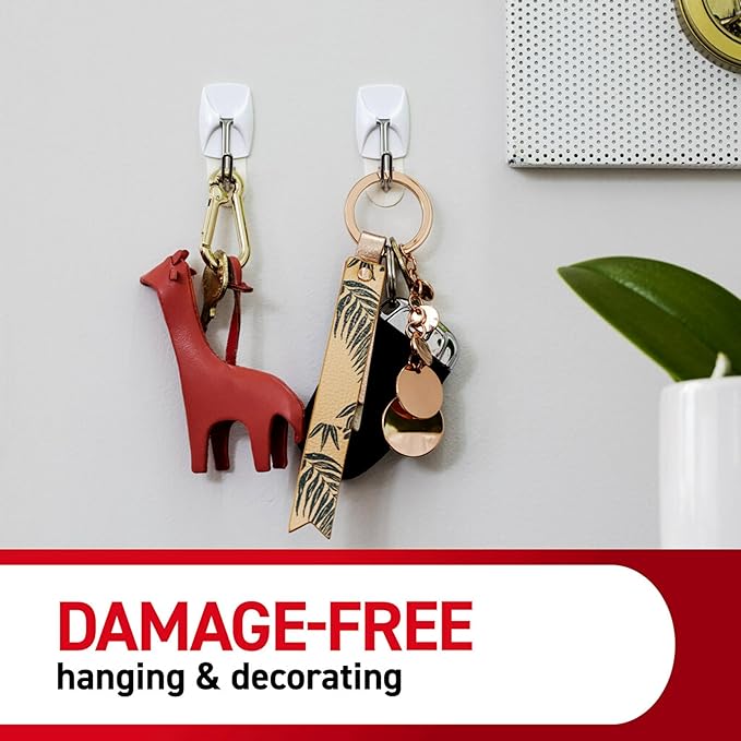 Command Small Wire Toggle Hooks, 32 Count, and 48 Strips, Damage Free Hanging Wall Hooks with Adhesive Strips, No Tools Required for Hanging, Organization and Storage, Holds up to 0.5 lb