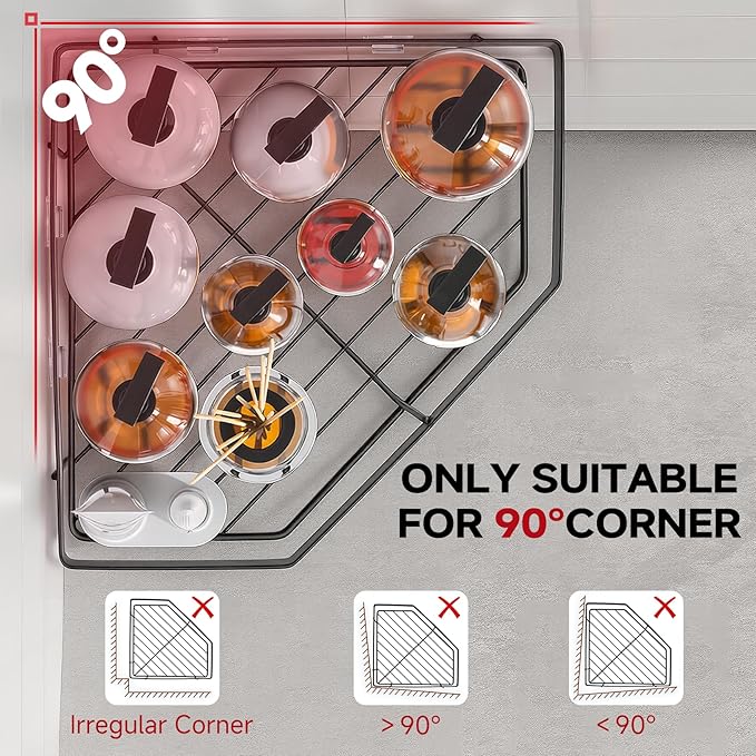 Corner Shower Caddy, 5-Pack Adhesive Shower Corner Organizer Shelves, No Drilling Stainless Steel Shower Storage Rack with Soap&Toothpaste Holder for Bathroom, Dorm and Kitchen (black)