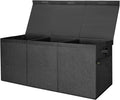 BALEINE Extra Large Fabric Storage Bins with Lid, Collapsible Storage Boxes Bins Baskets with Divider for Home Organizing (37.5"x13"x16", Black)
