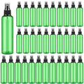 Eccliy 32 Pcs 8 oz Spray Bottles Fine Mist Cleaning Bottles Clear Empty Plastic Travel Sprayer Refillable Sprayer with Cap for Cleaning Solutions Oils Travel Perfumes(Green,Clear)