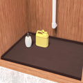 URMONA Waterproof Silicone Under Sink Mat 31'' x 22'' Shelf Liner for Kitchen and Bathroom, Cabinet and Counter Protector, Storage and Organizers, Litter Mat, Pet Cat Puppy Essentials(Brown)