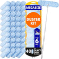 6ft Extendable Duster Handle with 40 Refills, Compatible with Swiffer Duster, Disposable Microfiber Dusting Pads for Home Cleaning, Ceiling, Fan, Window, Hard-to-Reach Areas