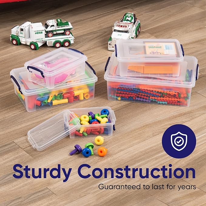 Superio Clear Storage Boxes with Lids, 22 Quart BPA Free Plastic Containers, Bins for Organizing, Stackable Crates, Organizer Totes for Home, Office, School, and Dorm