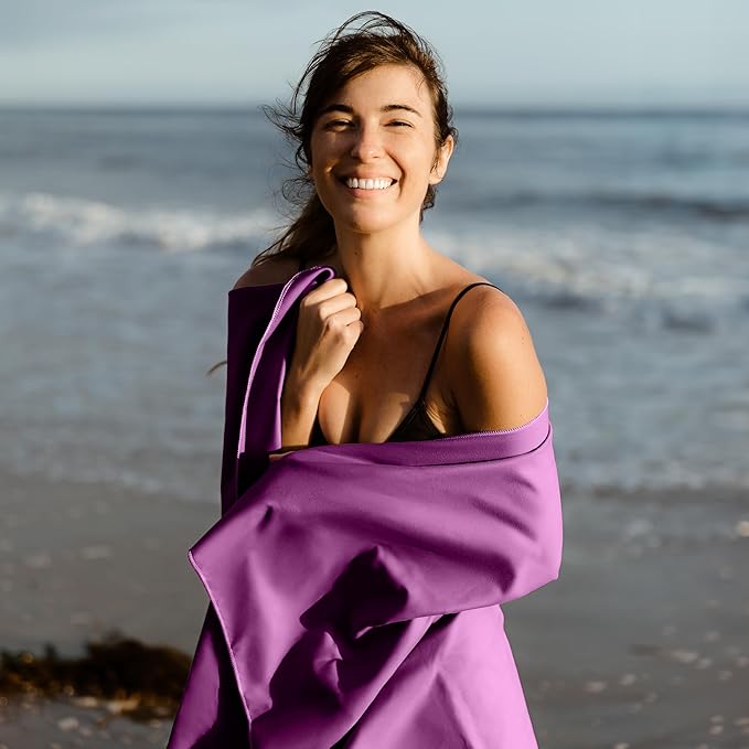 Hero Microfiber Large Beach Towel Compact for Travel (Magenta, 40" x 72")