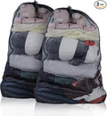 2 Pack Mesh Laundry Bags, Large Mesh Laundry Bag 24"x 36", Durable Net Travel Laundry Bags for Home, Dorm, Apartments, Laundromat Black