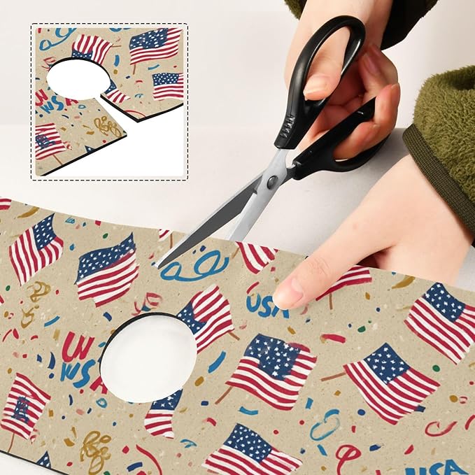 Kitchen Sink Splash Guard 2 PCS 30 Inch Sink Faucet Mat Splash Guard for Bathroom Countertop Water Absorbent Foldable Cuttable Soft Washable Brown Patriotic American Flags