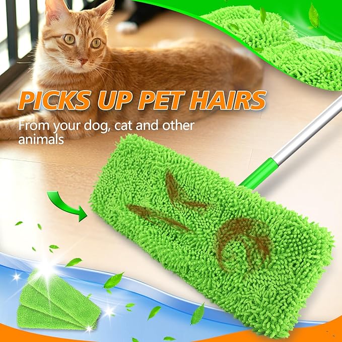 6 Pack XL Reusable Microfiber Mop Pads for Swiffer XL Mop - Dry Sweeping & Wet Mopping Cloths for Floor, Wall & Window Cleaning