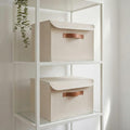 ZICOTO Decorative Linen Storage Boxes with Lids - Large Set of 2 Organizer Bins for Your Home Decor - The Perfect Container to Safely Store Photos, Documents and Memory Box Keepsakes in Style