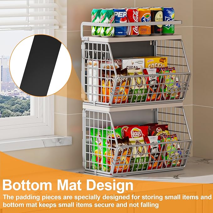 Fruit Basket 2 IN 1 Magnetic & Hanging Wall Produce Basket with Spice Rack for Potato and Onion Storage for Pantry,Kitchen Countertop and Fridge Organizer,2 PCS