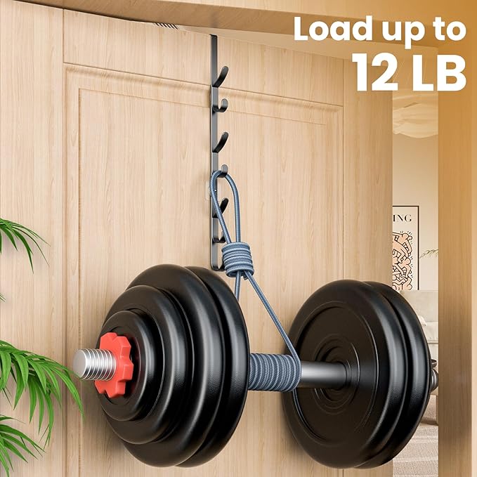 Over The Door Hooks, Metal Door Hooks for Hanging,Door Purse Organizer for Door Coat Hanger, Back of Shower for Hanging Towel Rack Clothes, Hat, Bathroom Bathroom Dorm Bedroom Closet (Black-3Packs)