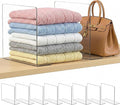 Shelf Dividers for Closet Organization: 10" Tall x 12" Deep, Adhesive Separators Features Acrylic Material and Provides Storage for Clothes and Purses in Bedroom Cabinets(8-Pack)