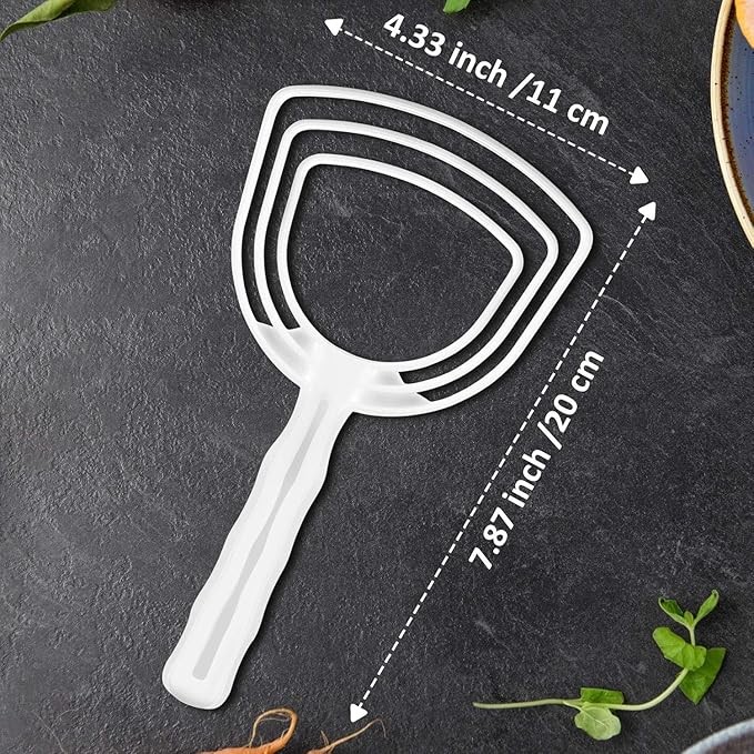 Mudder 8 Pcs Bone Dust Scraper Fish Scale Remover Butcher Plastic White Fish Descaler Meat Scraper Cleaning Tools for Kitchen Restaurant Catering Table