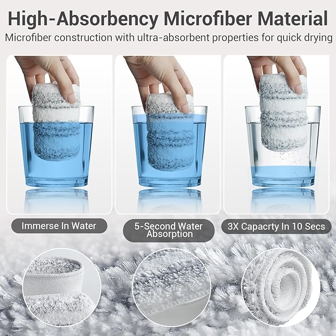4Pcs Mop Replacement Pads, Compatible with H2prO Flat Mop System Universal Mop Pads Mop Head Refills Washable Wet Mop,Replacment for H2prO Size Mops