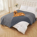 Smiry Reversible Waterproof Couch Covers for Sofa, Washable Dogs Pet Couch Covers for 3 Cushion Sofa Pet Friendly, Water Resistant Furniture Protector Slipcover, Geometric (82"x120", Grey/Dark Grey)
