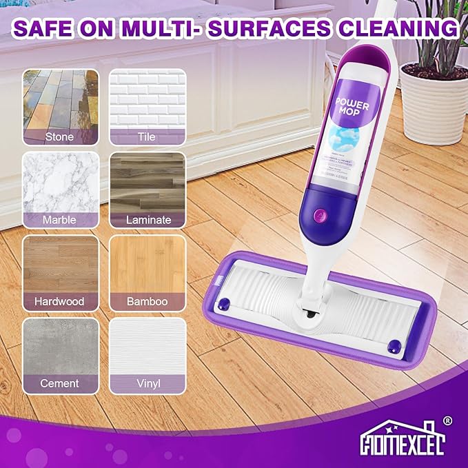HOMEXCEL Reusable Microfiber Mop Pads for Swiffer PowerMop, Power Mop Pads Refills for 13''-15'' Spray Mop, Machine Washable Power Mop Pads Replacement for Multi-Surface Floor Cleaning, Pack of 16