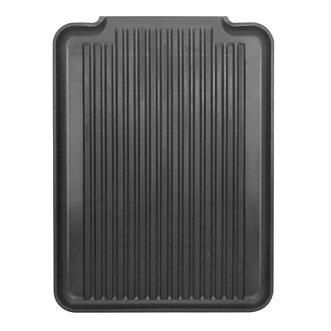 Oggi Dish Drain Board & Drying Rack Tray for Kitchen - Ideal Rigid Drainboard, Plate & Glass Drainer Tray, Dish Drain Boards for Kitchen Counter, 12.75 x 17.25 - Black