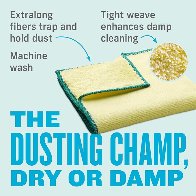 E-Cloth High Performance Dusting Cloth, Reusable Premium Microfiber Cloth for Dusting, 100 Wash Guarantee, 5 Pack