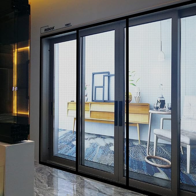 Magnetic Door Screen, SANJIANKER Durable Fiberglass Mesh Curtain Heavy Duty Screen Door for Sliding Doors, Patio, Pet and Kid Friendly, Fits Doors up to 72" x 80"