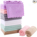 Sunny zzzZZ 18 Pack Microfiber Cleaning Cloth - Super Absorbent 10 × 10 Inch Reusable Cleaning Rags, Premium Dish Cloths, Coral Fleece Cleaning Towels, Nonstick Oil Washable Fast Drying (Multicolor)