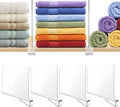 BAUMFEUER 4 Pack Clear Acrylic Shelf Dividers for Closet Shelf Organizer of Bedroom Kitchen Office Bathroom Organizer for Clothes Books Hats and Handbags