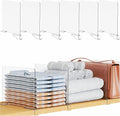 Yieach Adjustable Height Clear Shelf Dividers,6 Pack Acrylic Closet Shelf Dividers for Organization,11.1 Inch Tall Vertical Plastic Shelf Separators for Towel,Sweater,Towel Organizers and Bookshelf