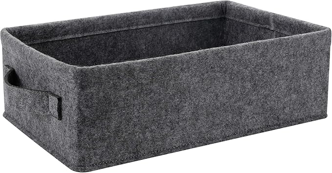 Small Storage Basket Modern Storage Baskets Felt Collapsible Baskets Storage Bins for Cellphone Earphone Chargers Cables Make Up Hair Supplies Fabric Drawers Storage Basket Cute Bin