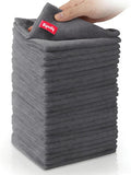 24-Pack Microfiber Cleaning Cloth, 11.5x11.5 Microfiber Towels for Cars, Dishes & House, for Detailers, Chefs & Efficient Home | Scratch-Free, Lint-Free, Ultra Absorbent(Grey)