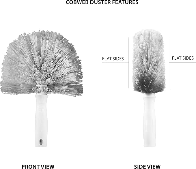 Unger Cobweb & Corner Duster – Dusters for Cleaning,Compatible with Telescopic Poles,Dusting Tools,Great for Ceilings,Moldings,HVAC & Floor Vents,and Corners,(Pack of 6)