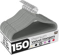 Utopia Home Velvet Hangers 150 Pack - Non-Slip Suit Hangers with 360 Degree Rotatable Hook - for Pants, Coats, Shirts & More (Grey)