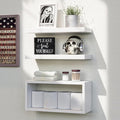 RICHER HOUSE White Floating Shelves Set of 3, Modern Bathroom Shelves Wall Mounted Shelves for Wall Decor, Over Toilet White Wall Shelves for Bathroom Bedroom, Living Room, Kitchen