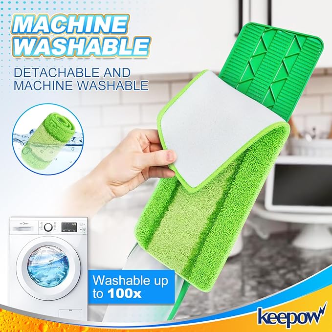 6 Pack Upgraded Spray Mop Refills for Libman Freedom Spray Mop, Washable Microfiber Spray Mop Replacement Head, 6 Count Reusable Mop Pads