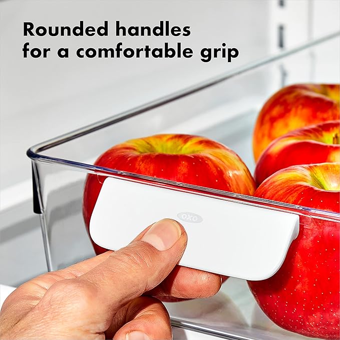 OXO Good Grips Fridge Organization Bin 8 in x 14 in - for Cheese, Meat, Fish and More (Pack of 2)
