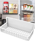 Magnetic Basket Fridge Large Magnetic Pen Holder Whiteboard Metal Wire Basket Storage Item Organizer (White-Low)
