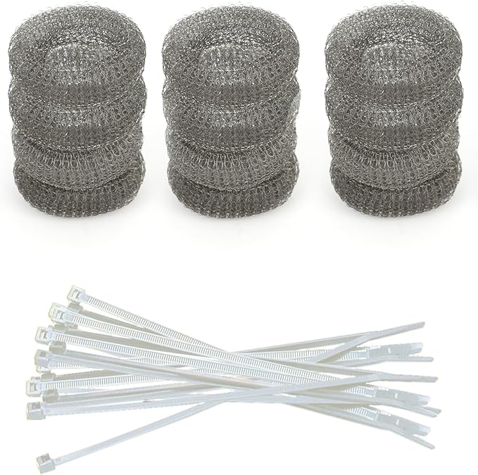 DR Quality Parts Washing Machine Lint Trap – Stainless Steel Hose Filter, Mesh Drain Catcher, Washer Sock Lint Remover, Rust-Free Snare Laundry Filter with Nylon Cable Ties, 29cmx6.5cm – 12-Pack