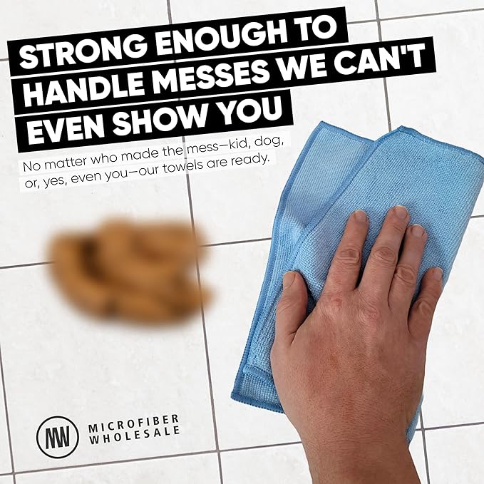 Microfiber Cleaning Cloth - 12 Pack | Better Quality All Purpose Towels | Great for Home, Clean, Dust, Polish | Soft, Absorbent, Durable | Wash 100s of Times | Pink Purple Blue