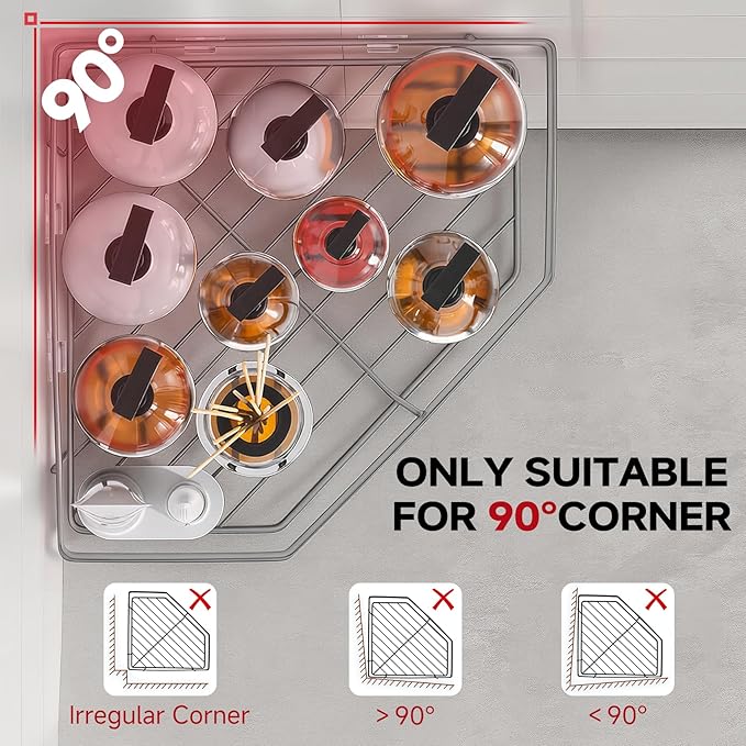 Corner Shower Caddy, 5-Pack Adhesive Shower Corner Organizer Shelves, No Drilling Stainless Steel Shower Storage Rack with Soap&Toothpaste Holder for Bathroom, Dorm and Kitchen (grey)