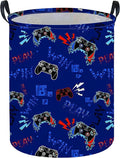 Game Laundry Basket Baby Hamper Dirty Clothes hamper Baby Nursery Hamper Gift Baskets Toy Storage Bin Boy Room Decor(Blue Games)