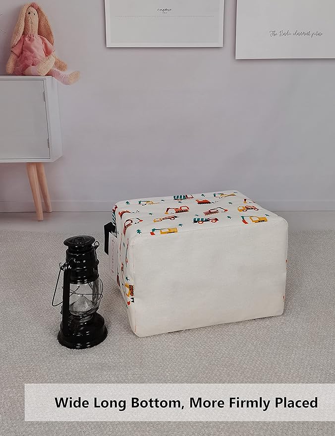 QUEENLALA Rectangular Laundry Hamper/Foldable Nursery Laundry Basket for Organizing/Storage Bin Baskets/Children Toy Office Bedroom/Toy Bin Closet Shelf Baskets (Rec-Excavator)