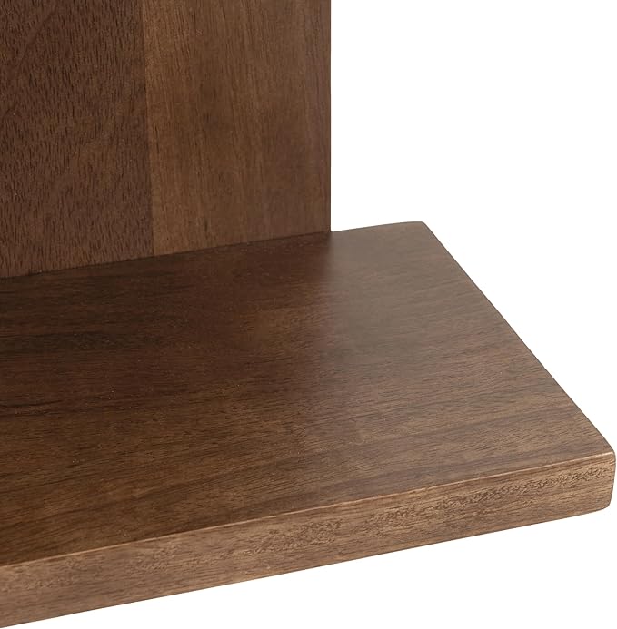 Kate and Laurel Braxton Modern Farmhouse Three-Tier Wall Shelf, 12 x 7 x 32, Natural Brown, Transitional Tiered Wood Display Shelf for Kitchen Spice Rack